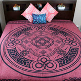 Celtic Tapestry Circle Cotton Spread Dorm Throw Beach Sheet Burgundy 88 x 104 - Sweet Us
