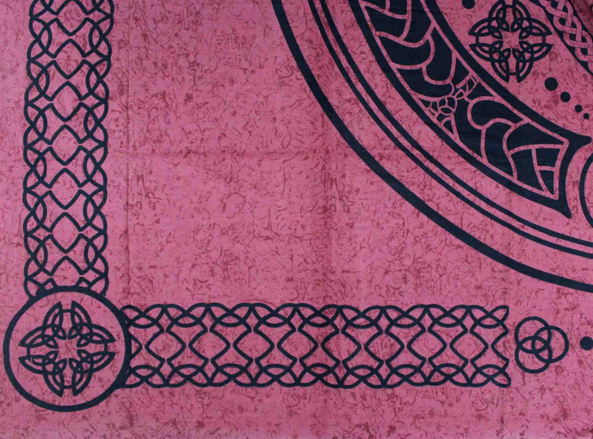 Celtic Tapestry Circle Cotton Spread Dorm Throw Beach Sheet Burgundy 88 x 104 - Sweet Us