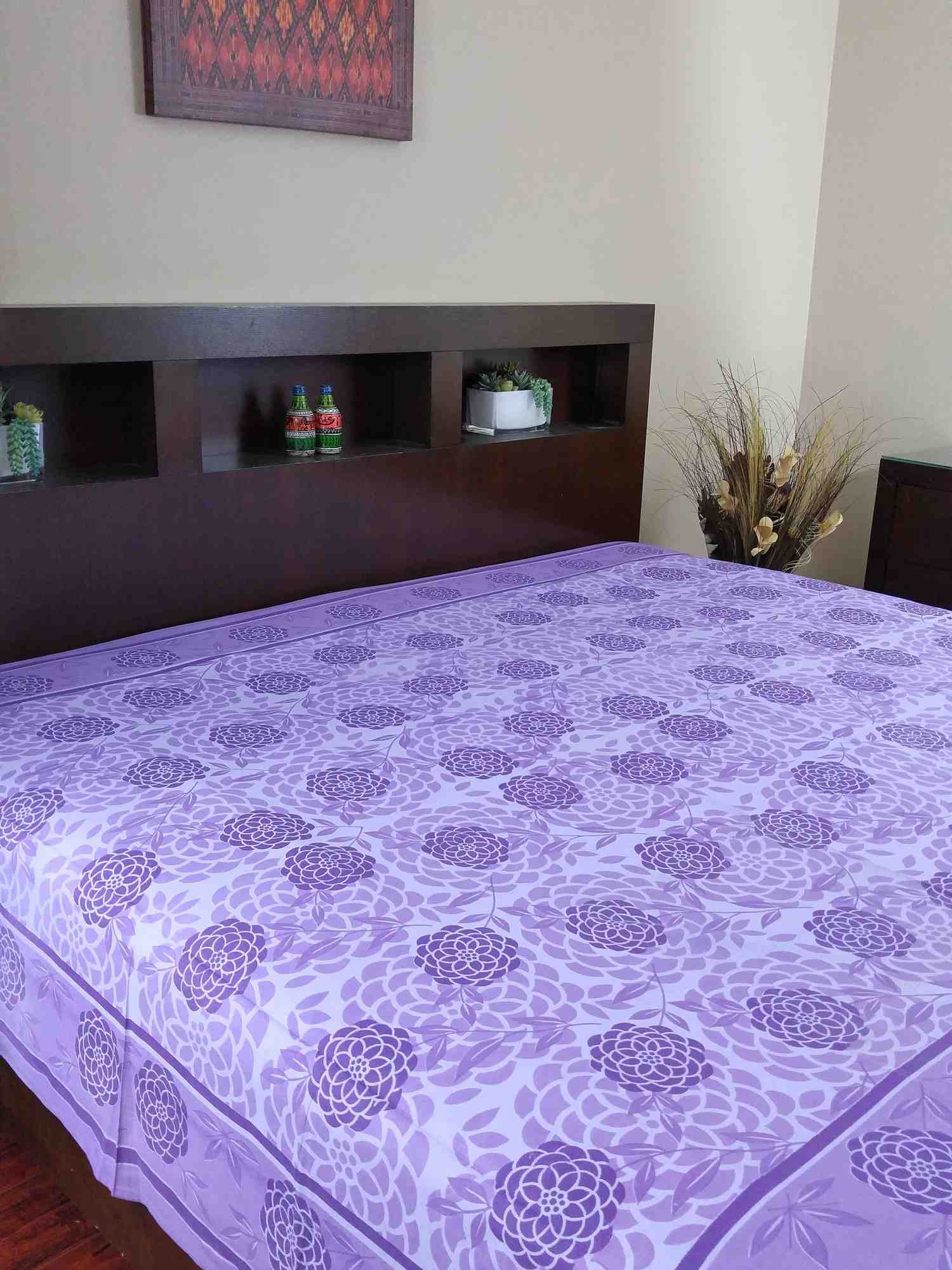 Cotton Floral Blossom Tapestry Tablecloth Spread Twin Queen Purple Teal Green - Sweet Us