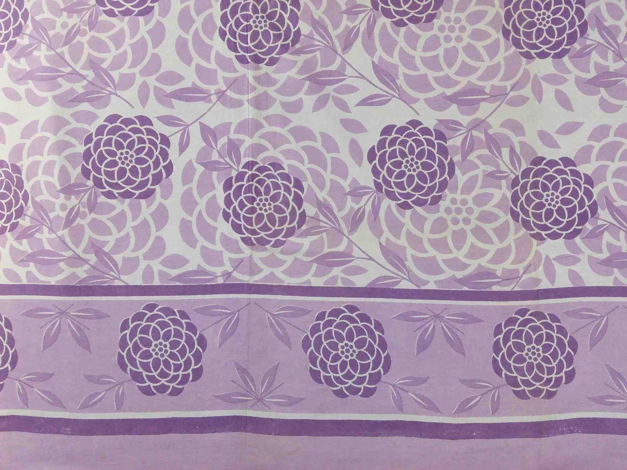 Cotton Floral Blossom Tapestry Tablecloth Spread Twin Queen Purple Teal Green - Sweet Us