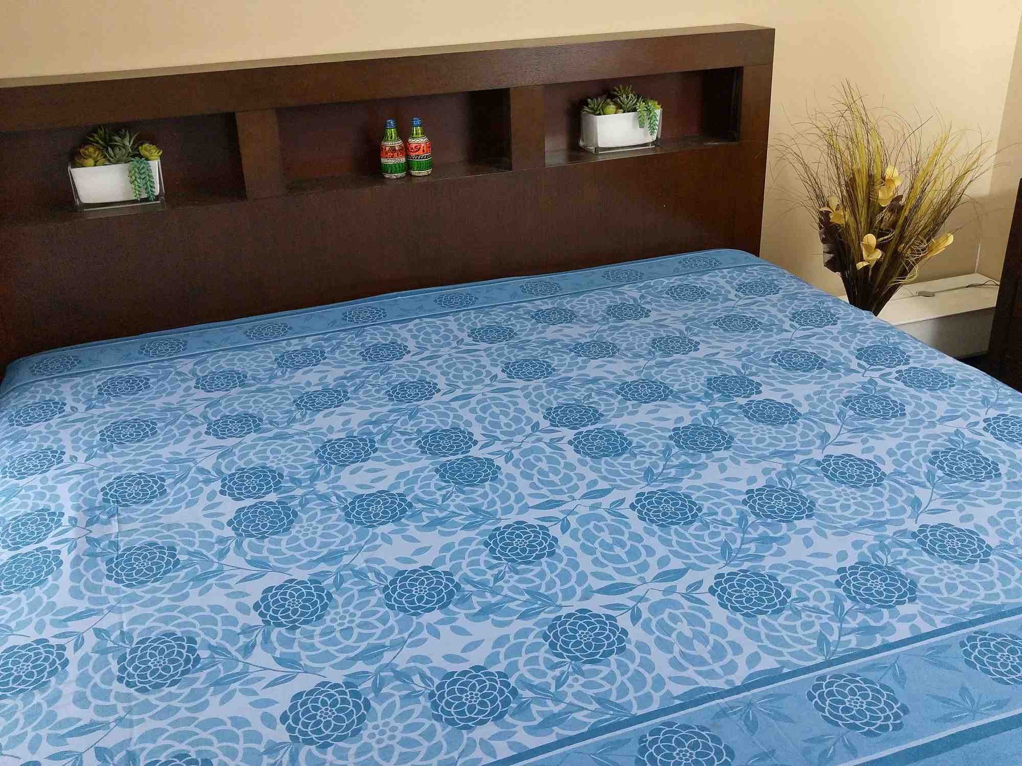 Cotton Floral Blossom Tapestry Tablecloth Spread Twin Queen Purple Teal Green - Sweet Us