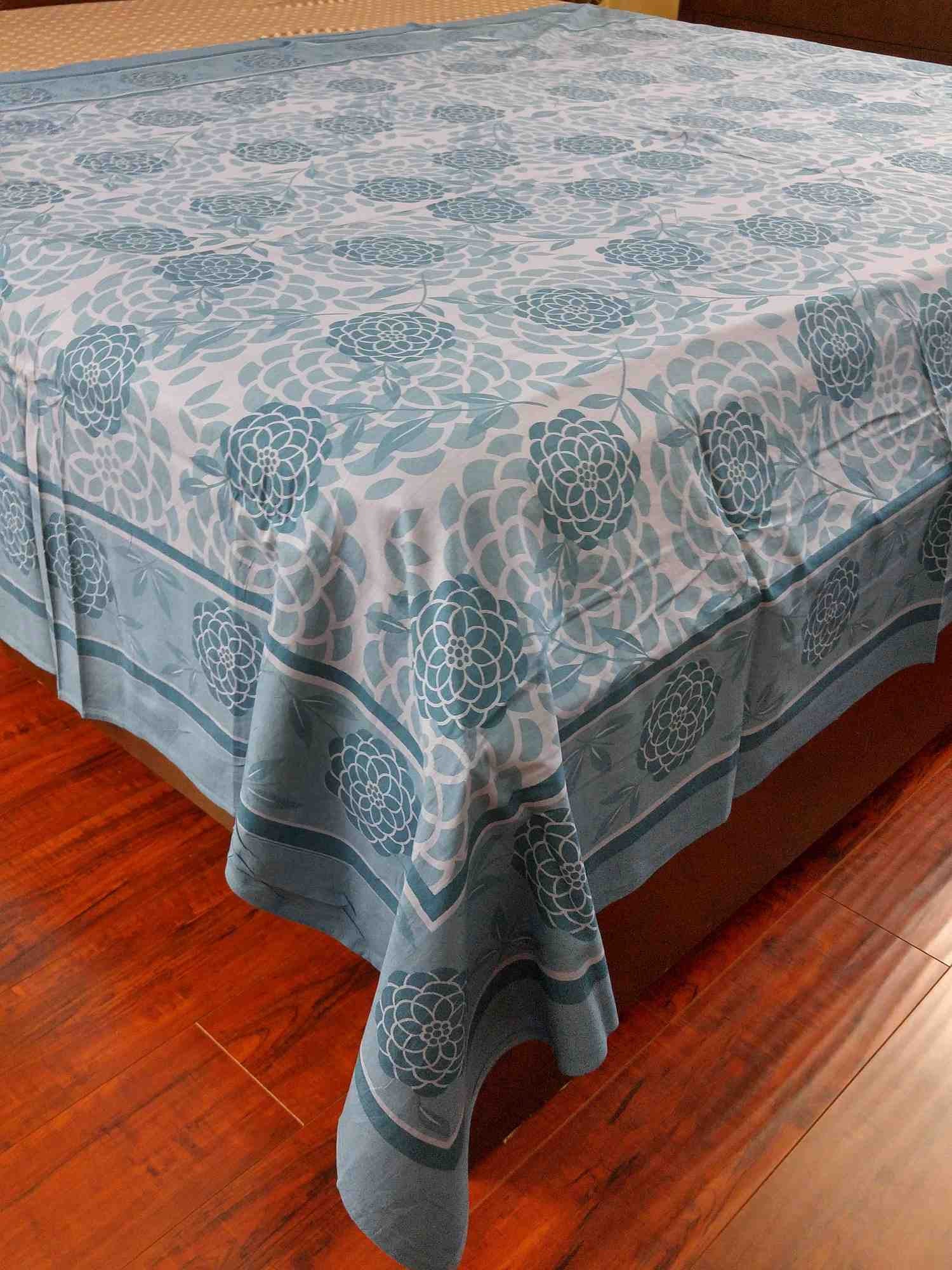 Cotton Floral Blossom Tapestry Tablecloth Spread Twin Queen Purple Teal Green - Sweet Us