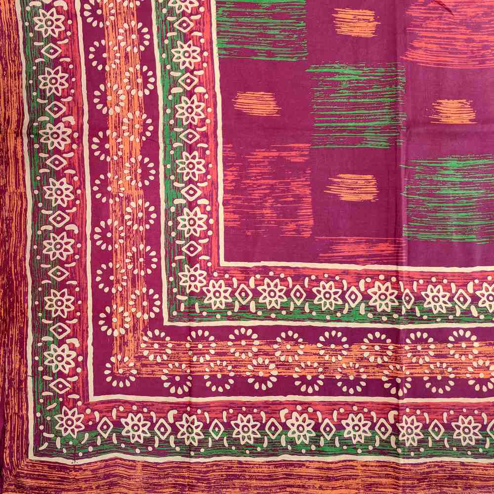 Cotton Block Print Tapestry Tablecloth Spread Twin Full Queen Burgundy Green - Sweet Us