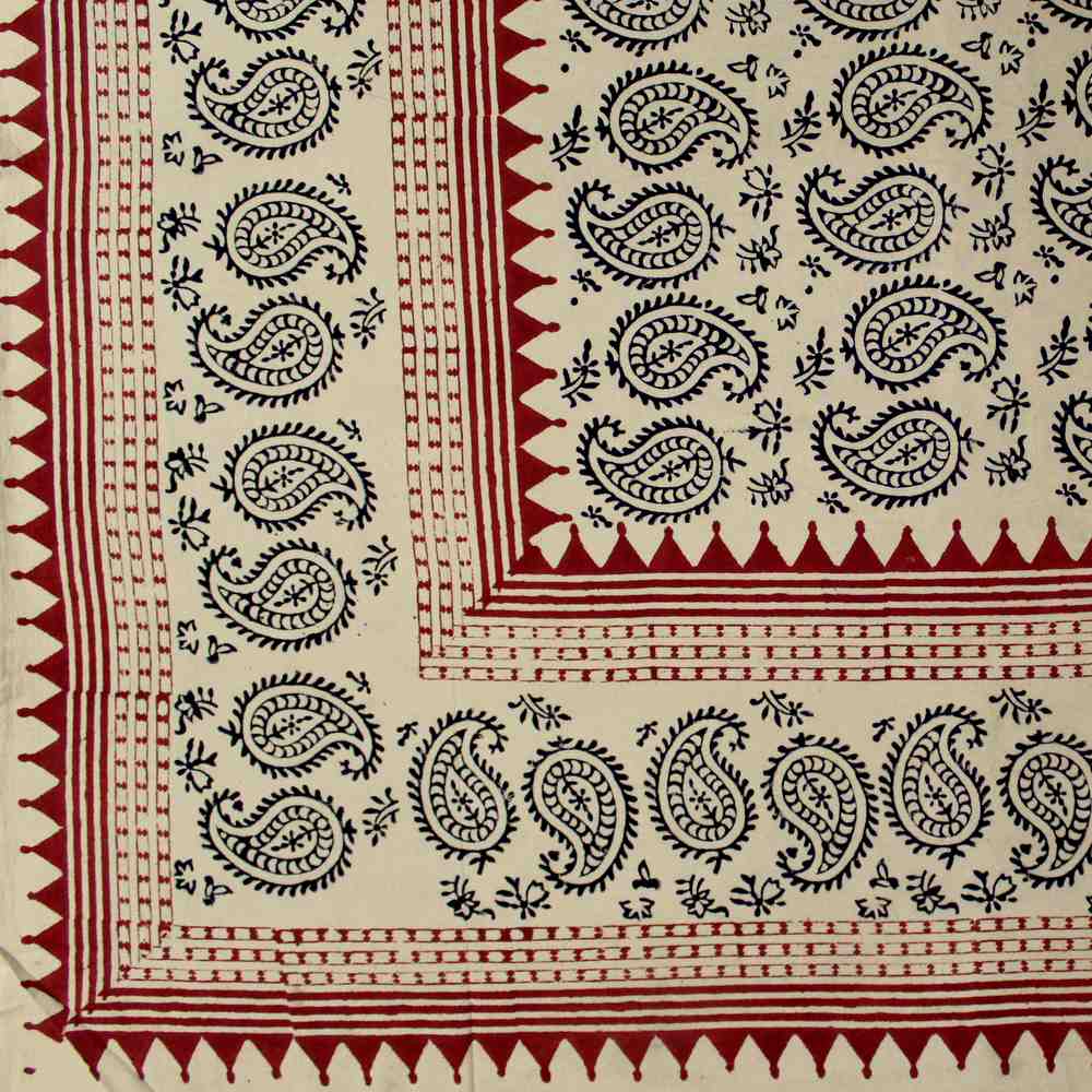 Cotton Block Print Paisley Floral Tapestry Wall Hanging Tablecloth Bedspread Twin - Sweet Us