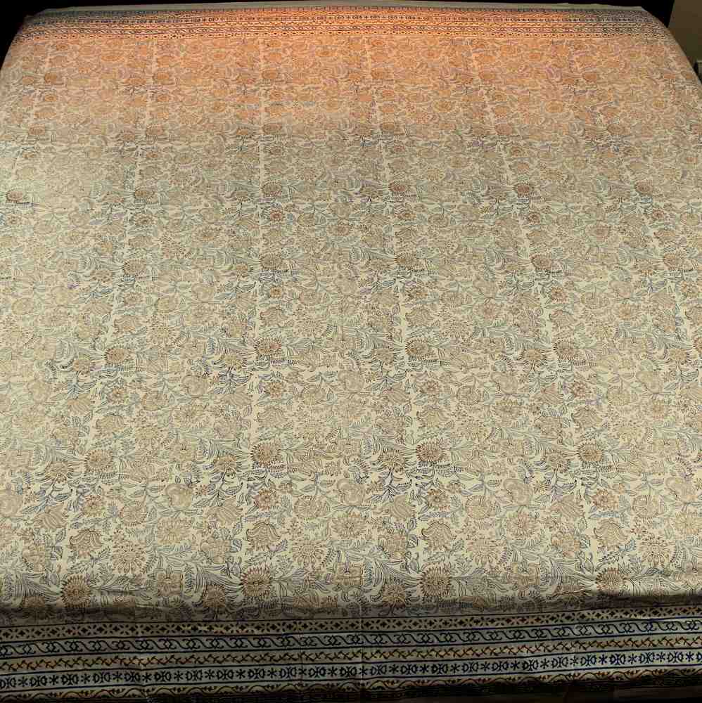 Block Print Tapestry Wall Hang Cotton Floral Tablecloth Bedspread Blue Pink Full - Sweet Us