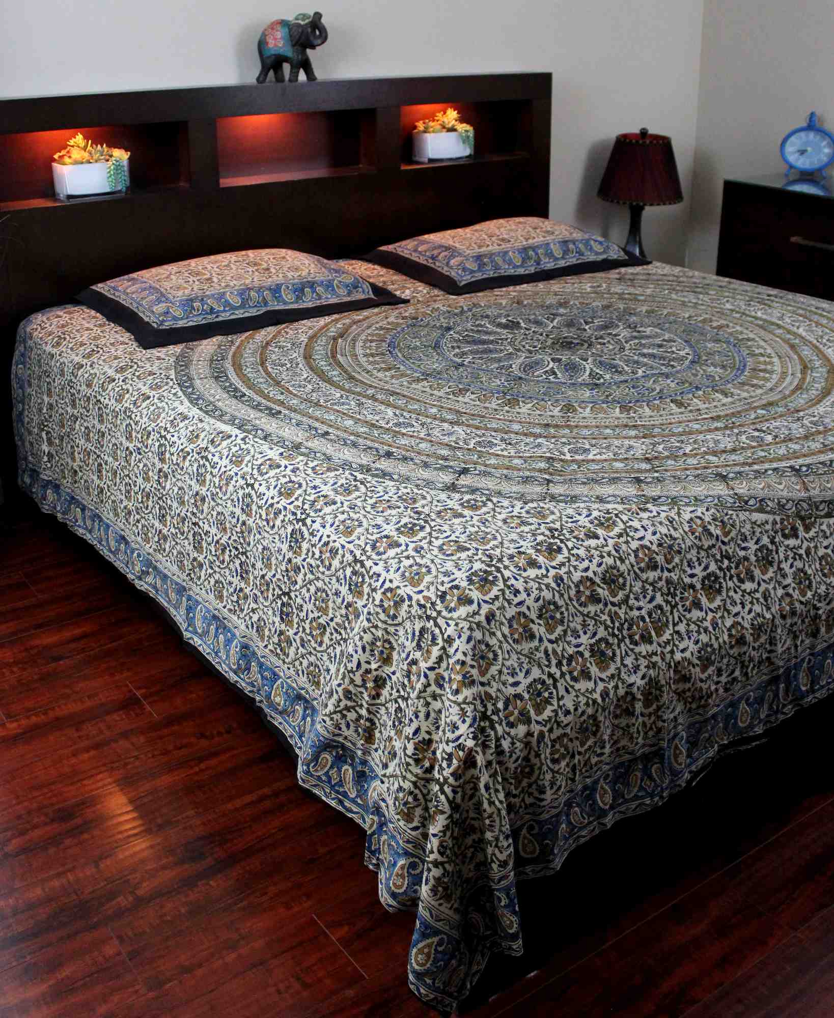 Cotton Reversible Duvet Cover Mandala Kalamkari Paisley Twin Full Queen King - Sweet Us