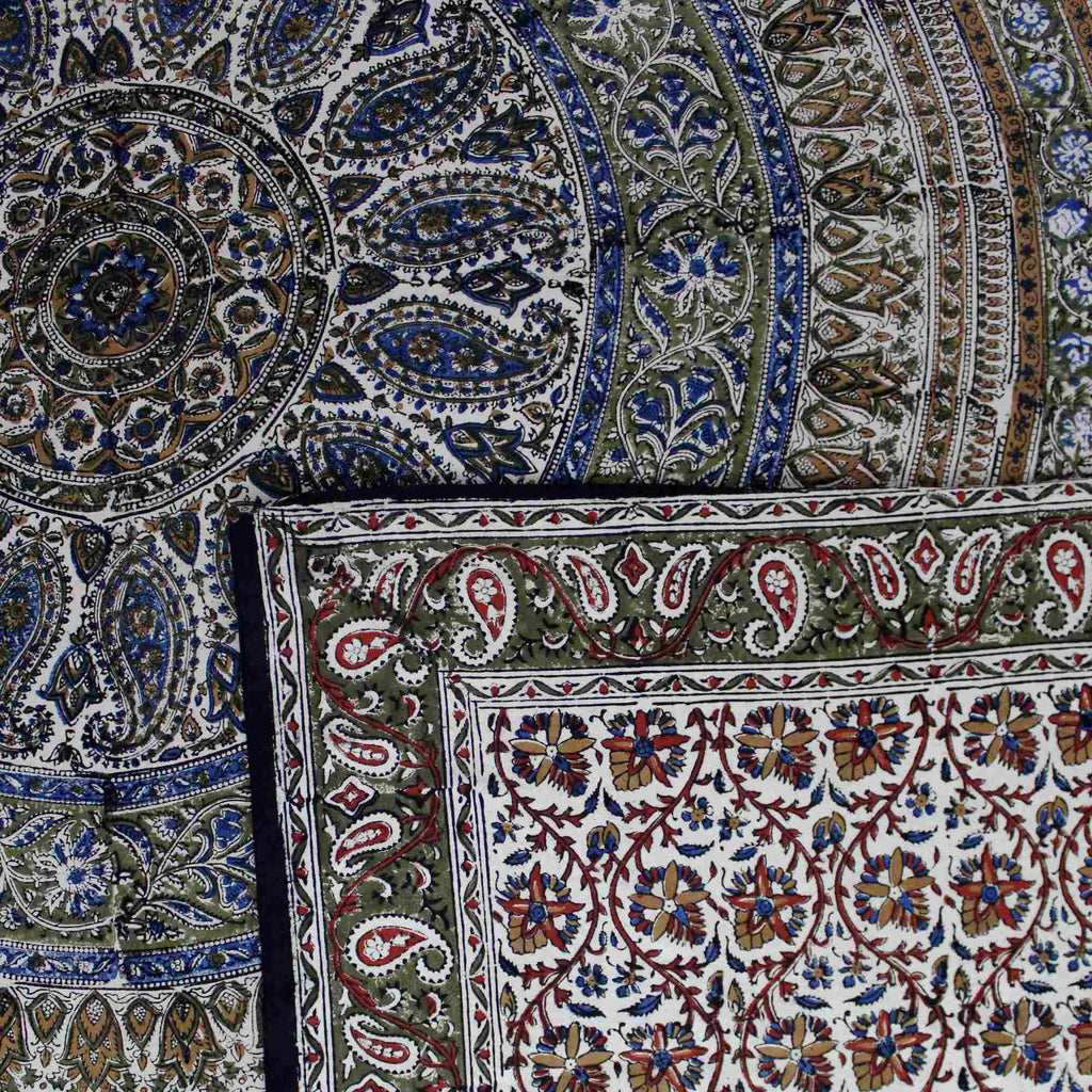 Cotton Reversible Duvet Cover Mandala Kalamkari Paisley Twin Full Queen King - Sweet Us