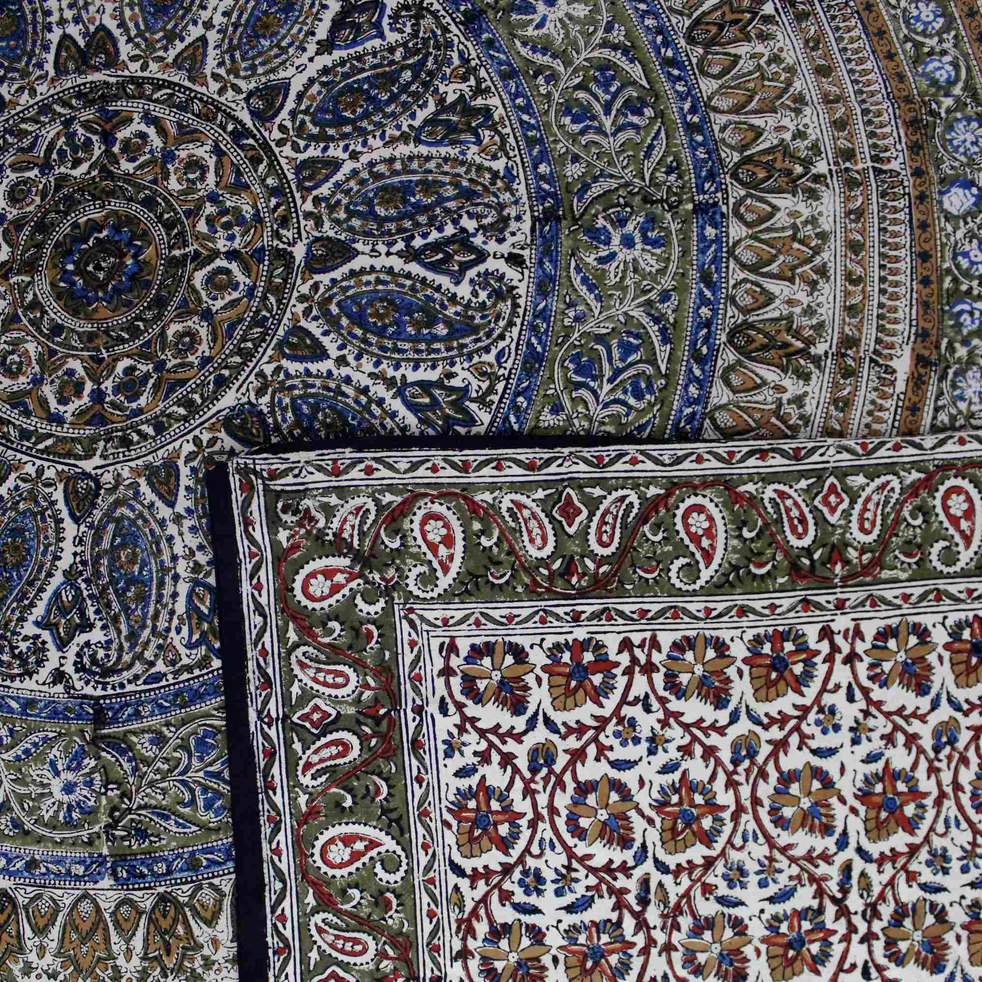 Cotton Reversible Duvet Cover Mandala Kalamkari Paisley Twin Full Queen King - Sweet Us