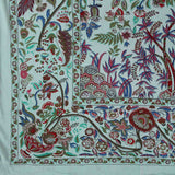 Handmade Cotton Floral Tree of Life Reversible Duvet Cover Queen Full Green Beige - Sweet Us