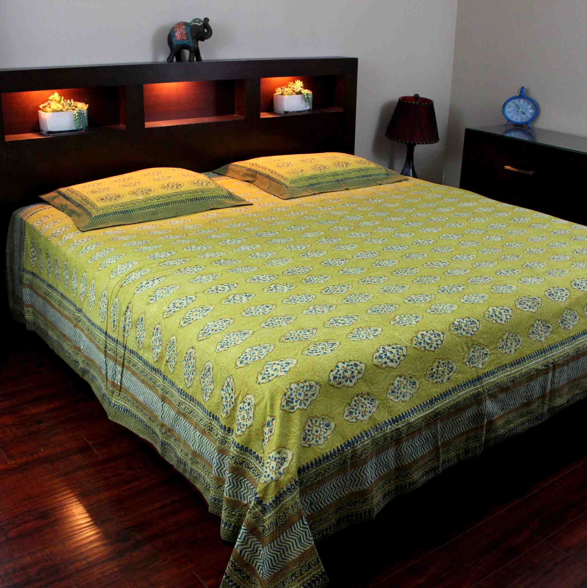 Reversible Duvet Cover Kensington Rust Brown Cotton Full Queen King Pillow Sham - Sweet Us