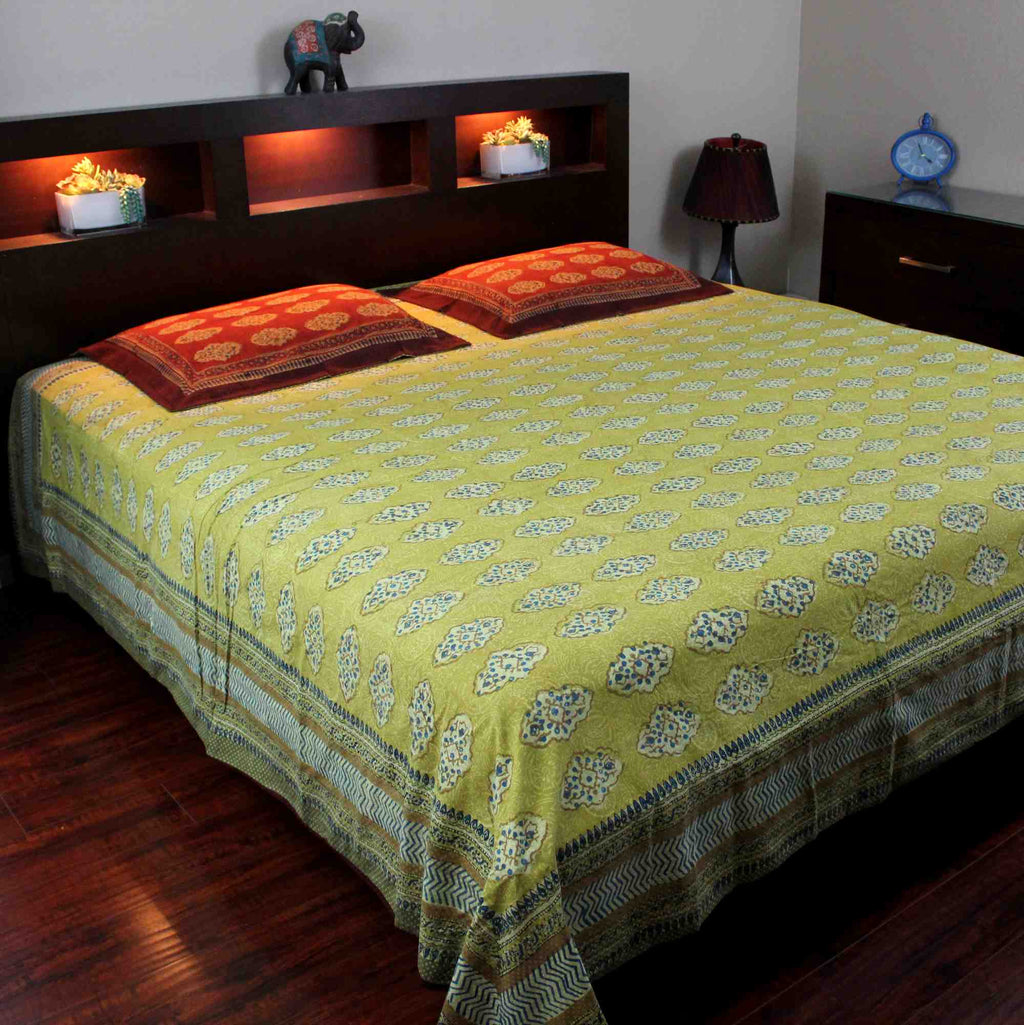 Reversible Duvet Cover Kensington Rust Brown Cotton Full Queen King Pillow Sham - Sweet Us