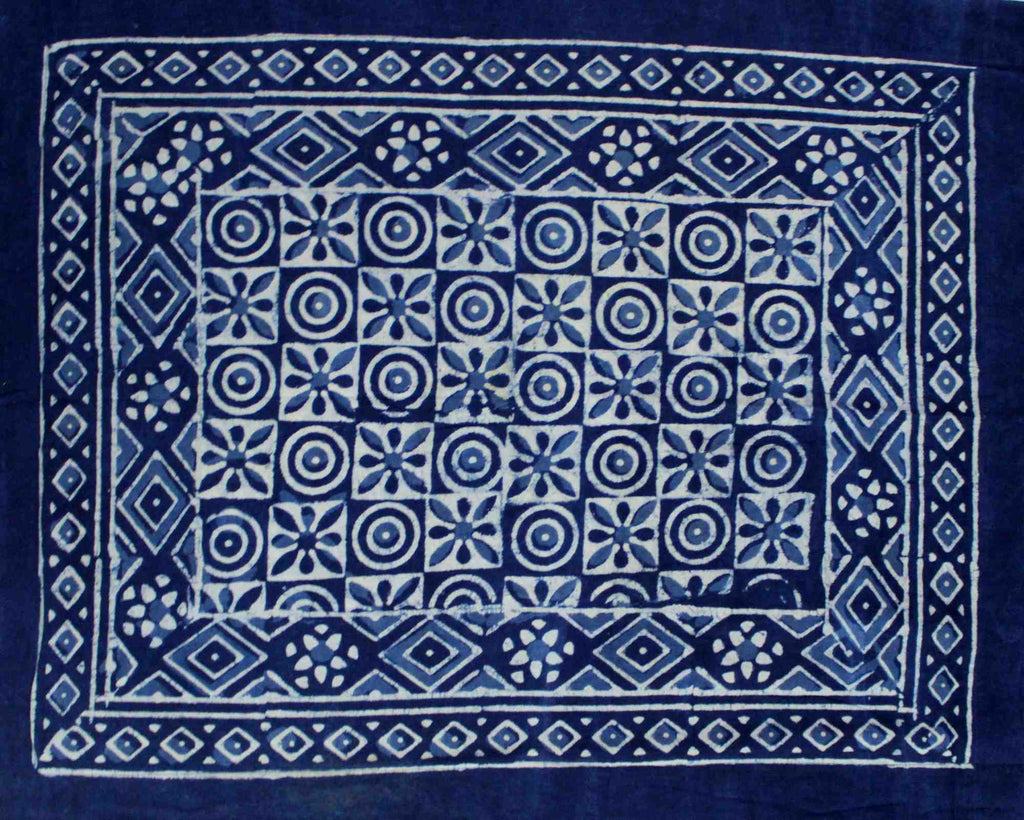 Reversible Duvet Cover Block Print Cotton Floral Indigo Dabu Full Queen - Sweet Us