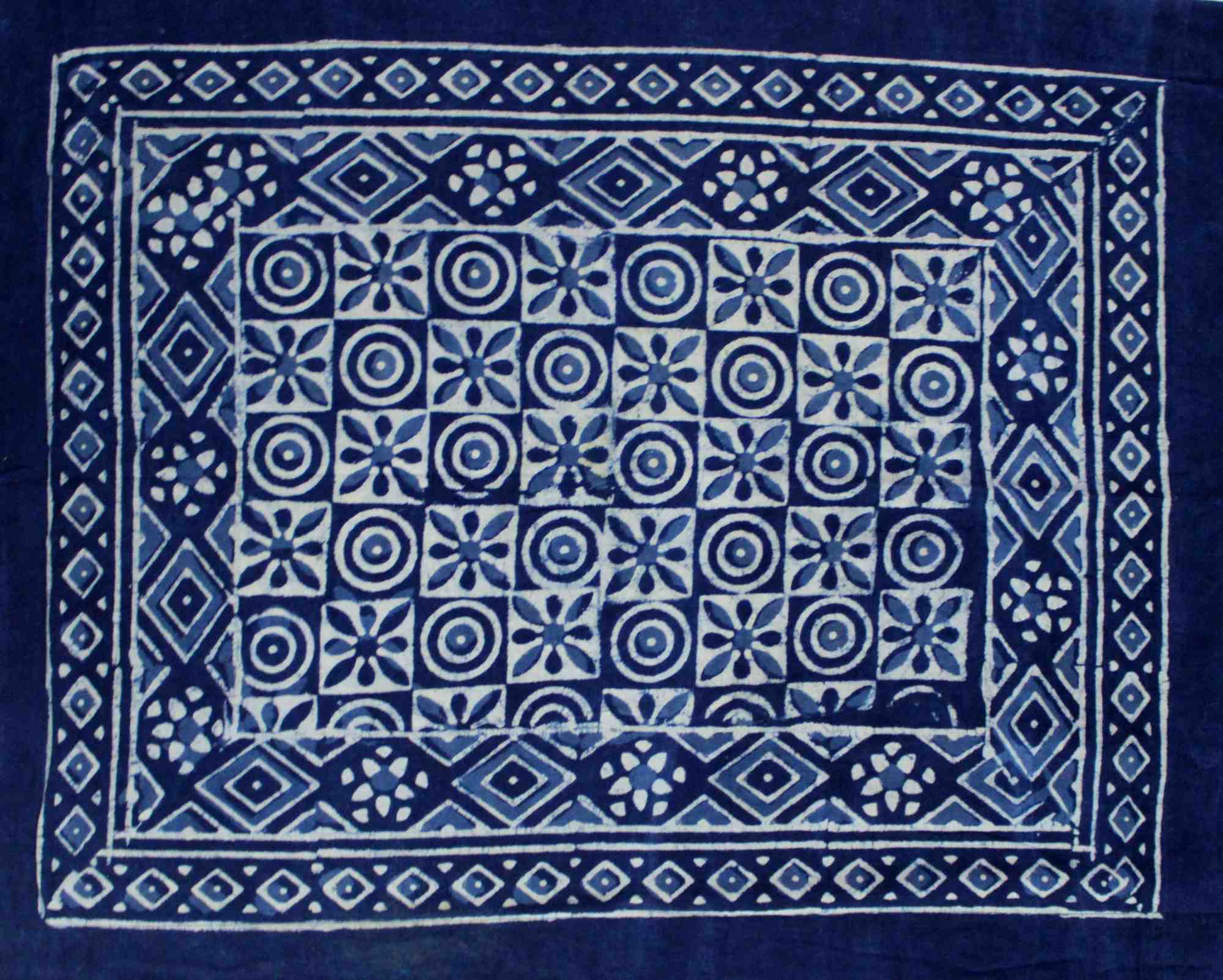 Reversible Duvet Cover Block Print Cotton Floral Indigo Dabu Full Queen - Sweet Us