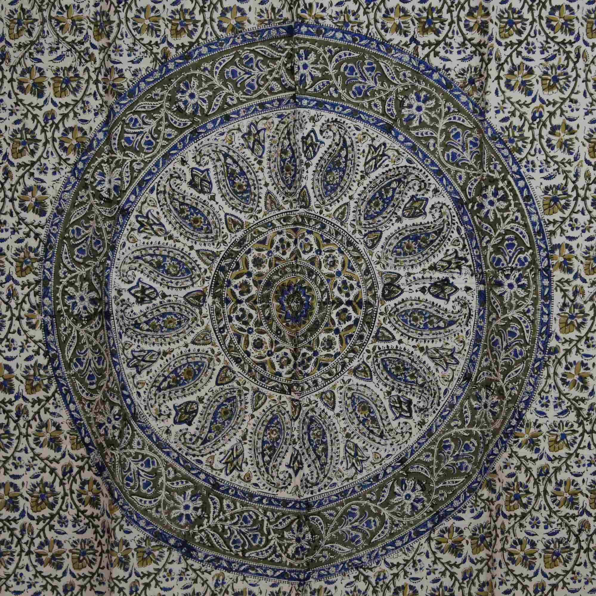 Kalamkari Block Print Curtain Paisley Floral Mandala Drape Panel 46 x 88 inches - Sweet Us