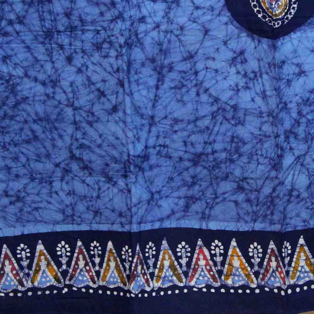 Cotton Multi Batik Floral Mandala Block Print Curtain Drape Blue Green 47x85 - Sweet Us