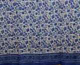 Handmade Cotton Rajasthan Block Floral Print Curtain Drape Panel Blue 46x88 - Sweet Us