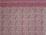 Handmade Cotton Rajasthan Block Floral Print Curtain Drape Panel Pink 46x85 Inches - Sweet Us