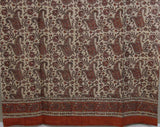 Handmade Cotton Rajasthan Paisley Floral Print Curtain Drape Panel Coral Peach 47x85 - Sweet Us