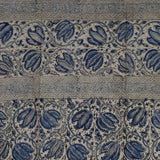 Handmade Cotton Block Print Veggie Dye Curtain Panel Cotton 46x84 Blue - Sweet Us