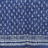 Block Print Dabu Cotton Floral Curtain Drape Panel 46x88 Indigo Blue - Sweet Us
