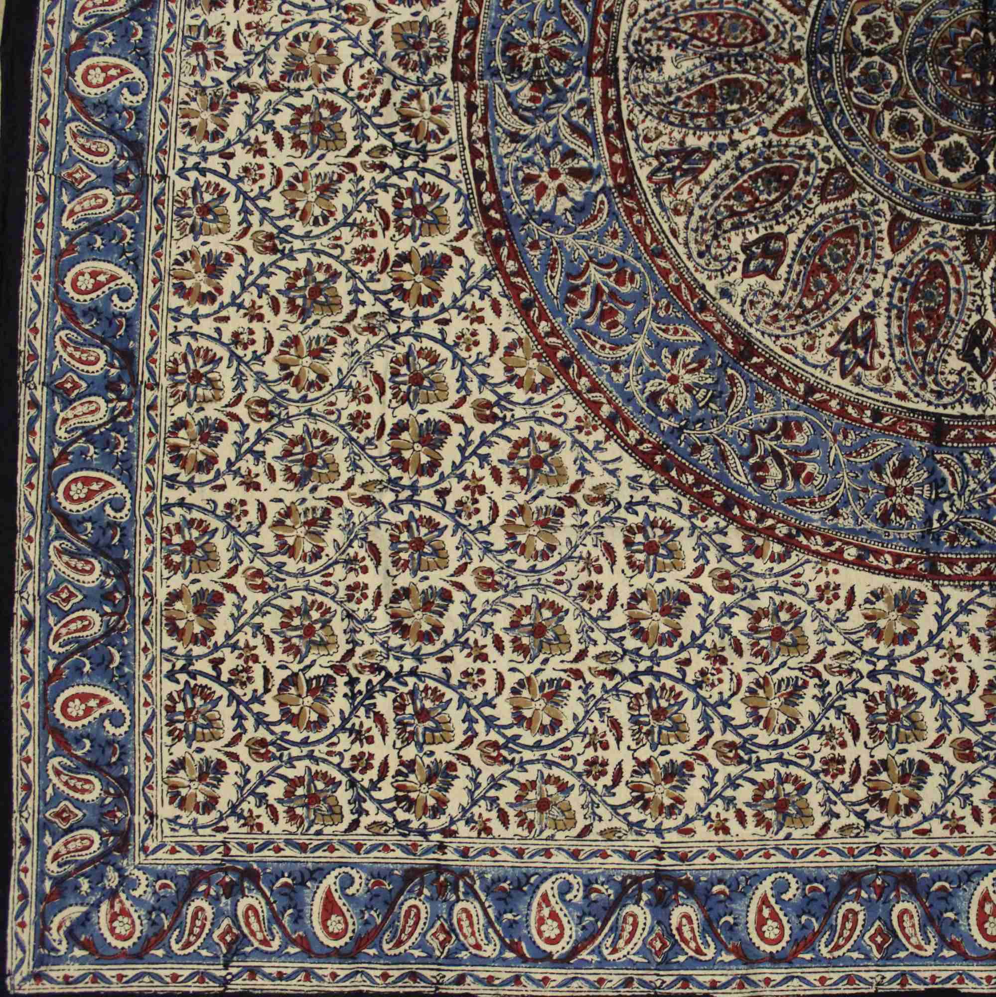 Block Print Kalamkari Paisley Tablecloth for Rectangle Square Round Table Cotton - Sweet Us