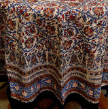 Block Print Kalamkari Paisley Tablecloth for Rectangle Square Round Table Cotton - Sweet Us
