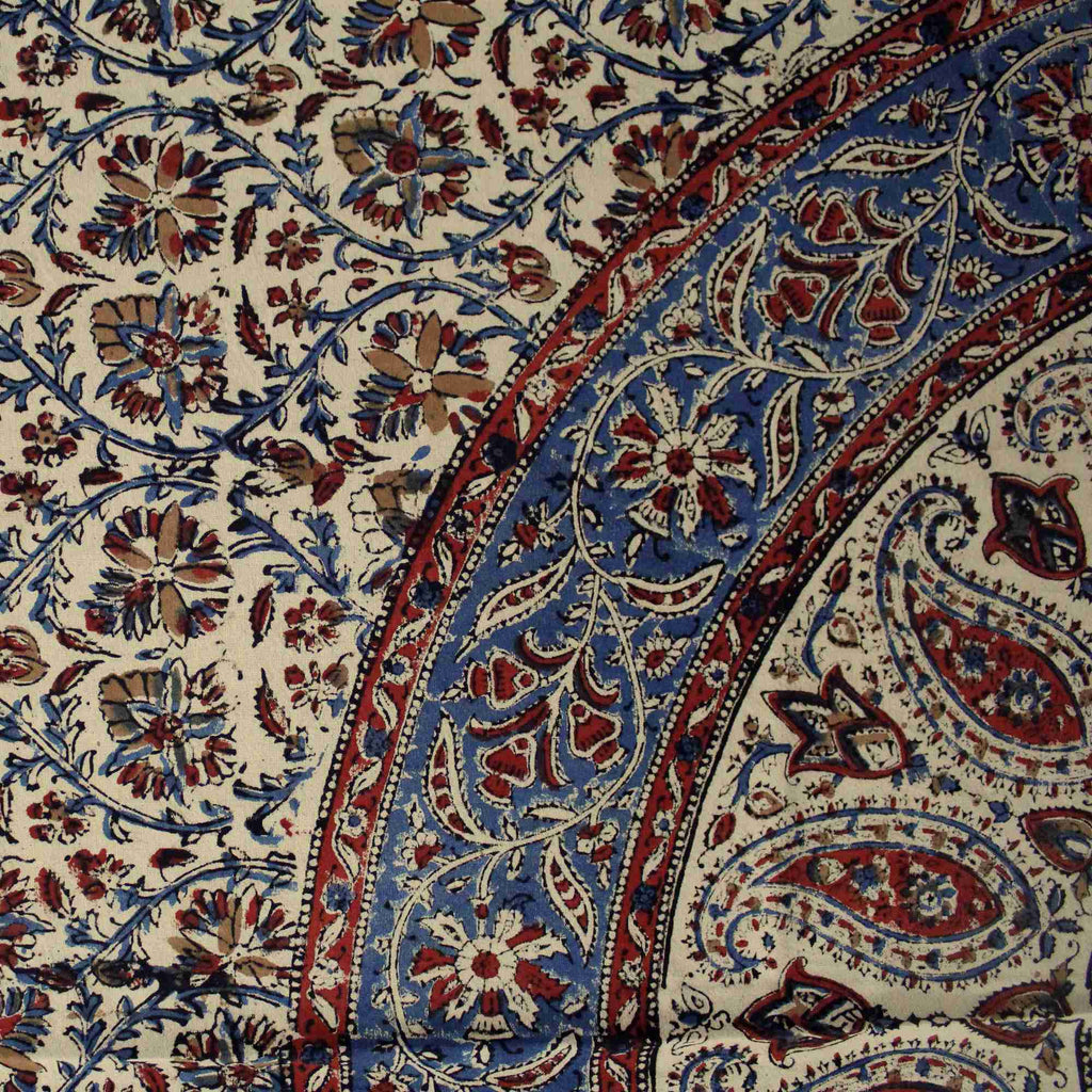 Block Print Kalamkari Paisley Tablecloth for Rectangle Square Round Table Cotton - Sweet Us
