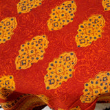 Cotton Kensington Block Print Tablecloth Rectangular Round Square Napkins Rust - Sweet Us