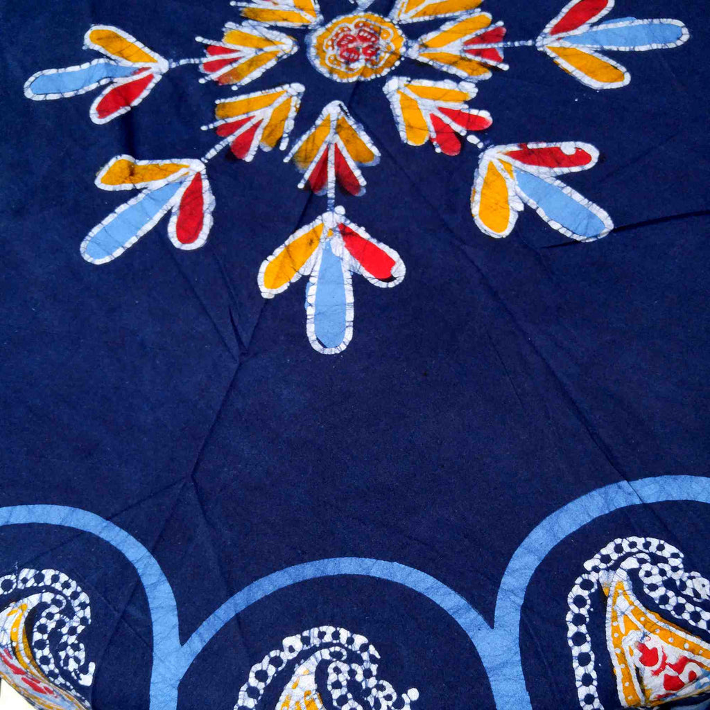 Cotton Multi Batik Paisley Floral Tablecloth Rectangle Round Square Linen Blue - Sweet Us