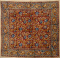 Vegetable Dye Hand Block Print Floral Cotton Round Tablecloth 60x90 60x60 Red - Sweet Us