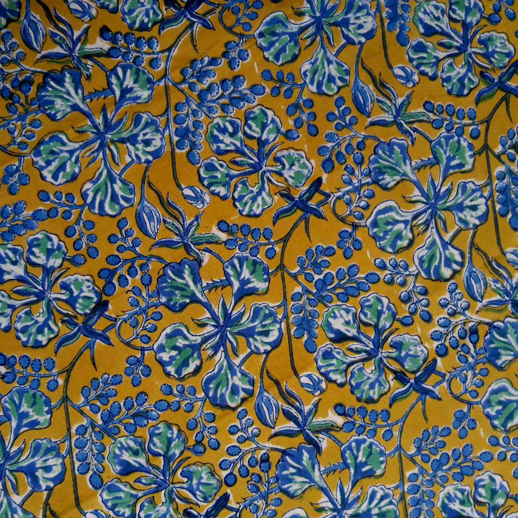 Floral Berry Block Print Cotton Round Tablecloth Rectangular Brown Square Linen - Sweet Us