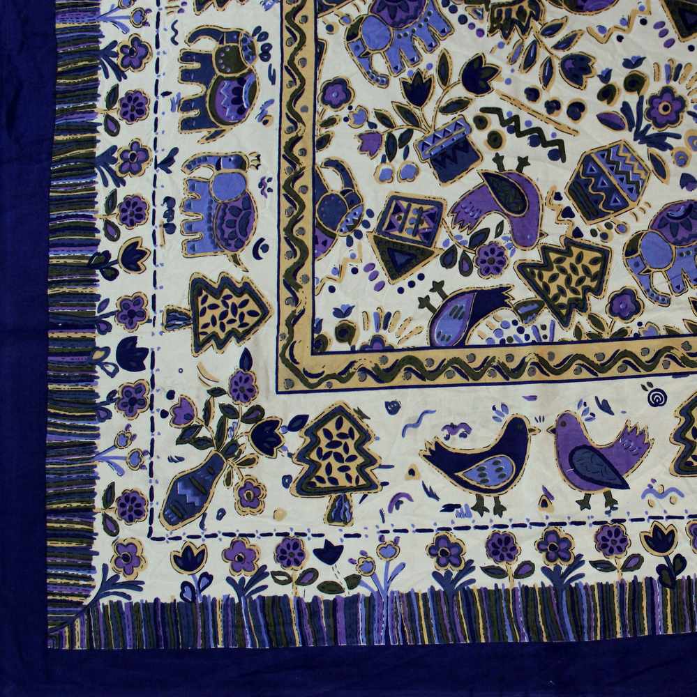 Cotton Birds Avian Floral Tablecloth Rectangular Square Round Table Linen - Sweet Us