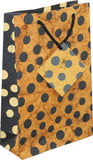 Handcrafted Recycled Paper Polka Dot Gift Bags w/ Gift Tag Set of 6 Brown Black - Sweet Us