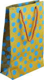 Handcrafted Recycled Paper Polka Dot Gift Bags w/ Gift Tag Set of 6 Yellow Brown - Sweet Us
