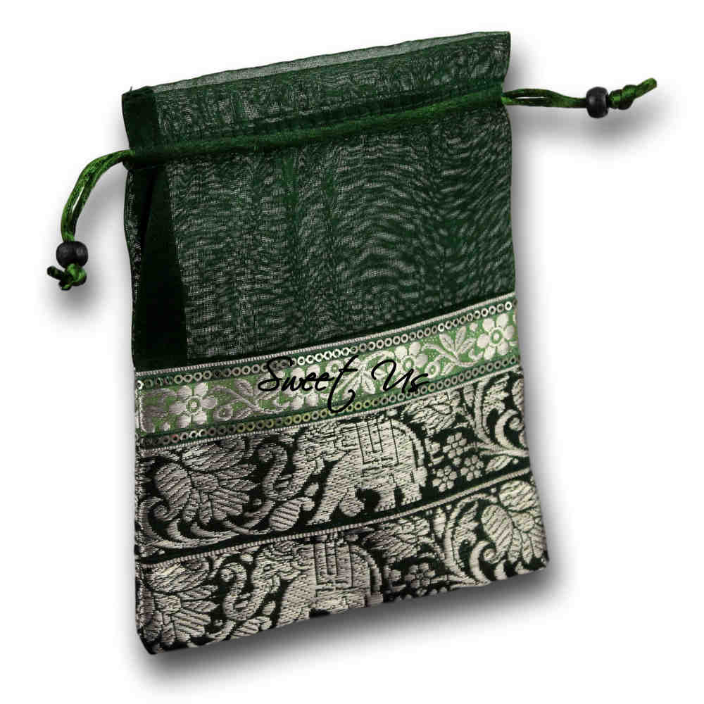 6 pcs Luxurious Wedding Gift Pouches Party Favor Organza Gift Bag Jewelry Bag