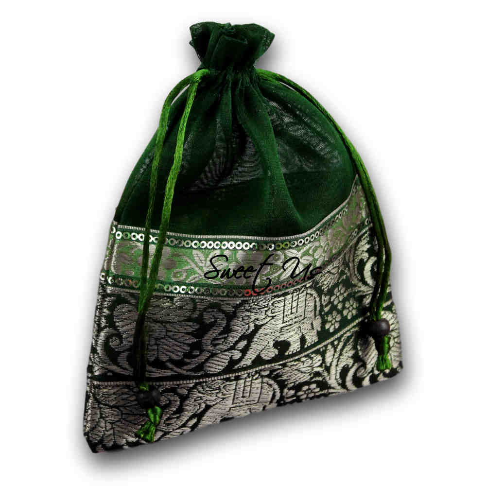 6 pcs Luxurious Wedding Gift Pouches Party Favor Organza Gift Bag Jewelry Bag