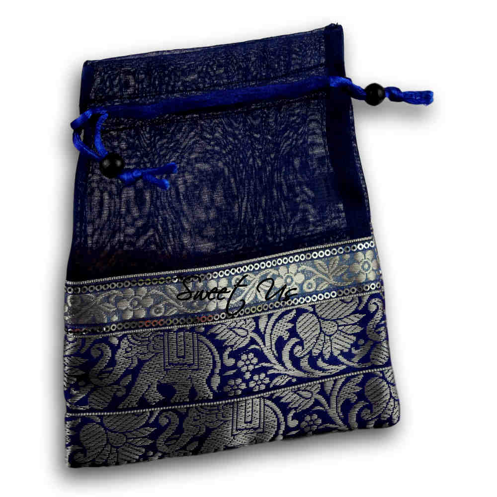 6 pcs Luxurious Wedding Gift Pouches Party Favor Organza Gift Bag Jewelry Bag