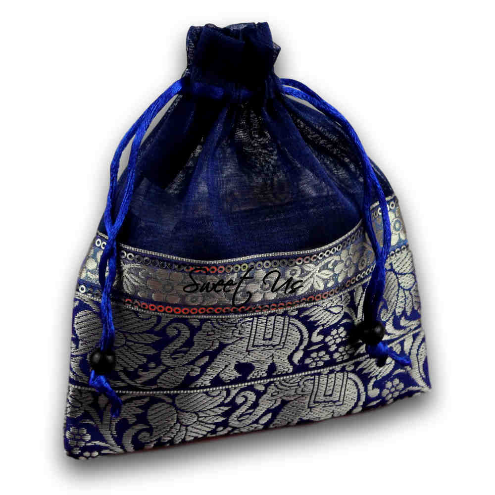 6 pcs Luxurious Wedding Gift Pouches Party Favor Organza Gift Bag Jewelry Bag