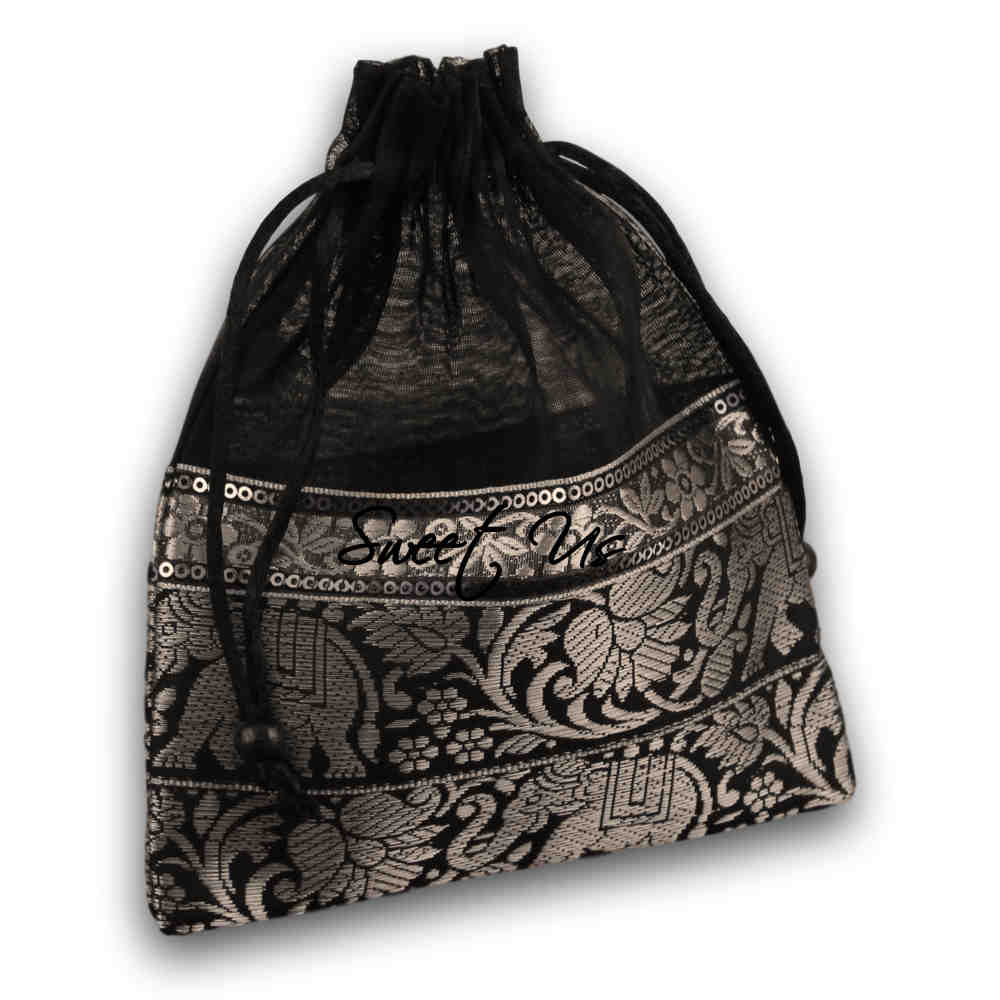 6 pcs Luxurious Wedding Gift Pouches Party Favor Organza Gift Bag Jewelry Bag