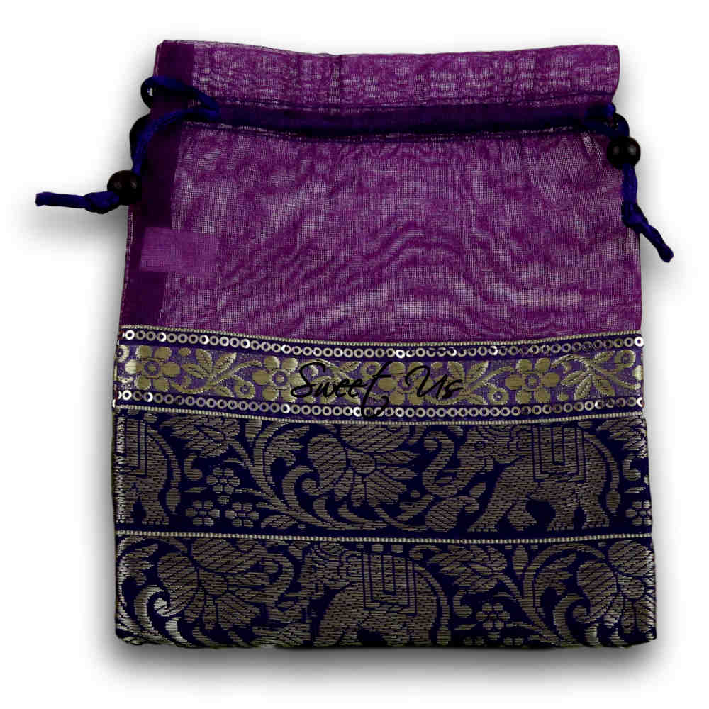 6 pcs Luxurious Wedding Gift Pouches Party Favor Organza Gift Bag Jewelry Bag