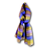 Large Scarf for Women Lightweight Soft Sheer Striped Silk Scarf Copper Orange - Sweet Us