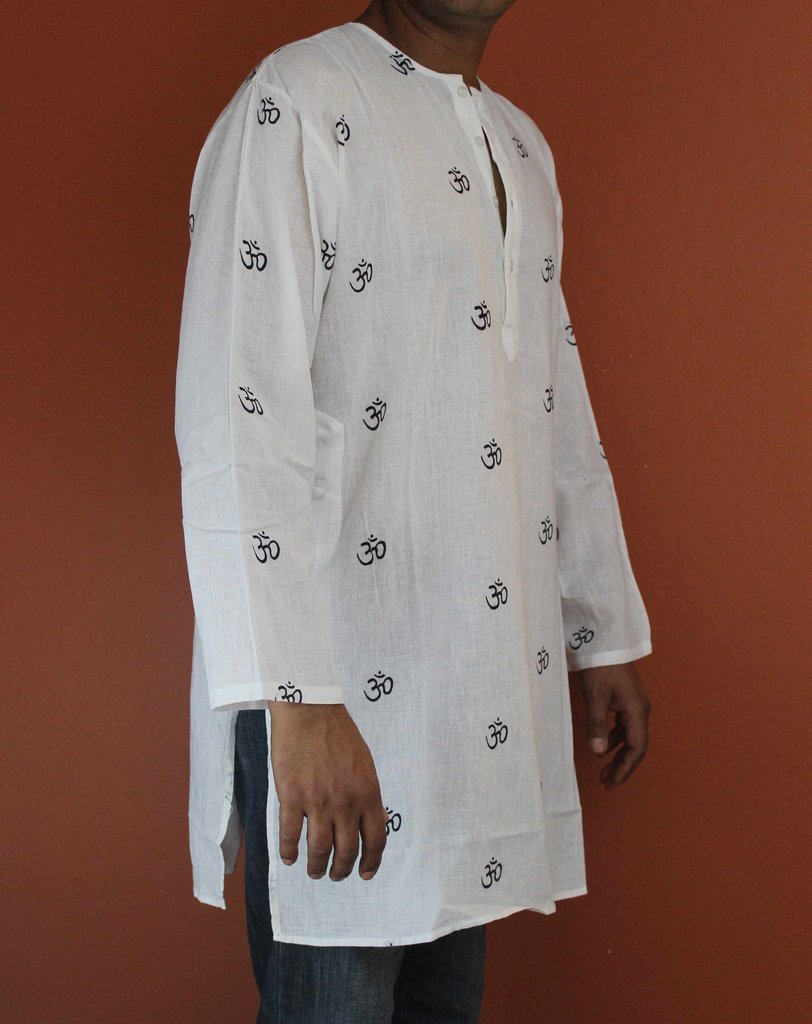 Shirts for Men Tunics for Women Kurta Om Shirt Soft Cotton Black Blue White - Sweet Us
