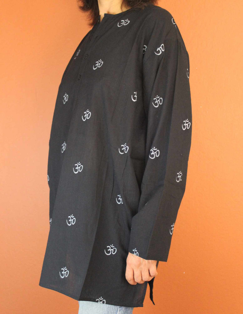 Shirts for Men Tunics for Women Kurta Om Shirt Soft Cotton Black Blue White - Sweet Us