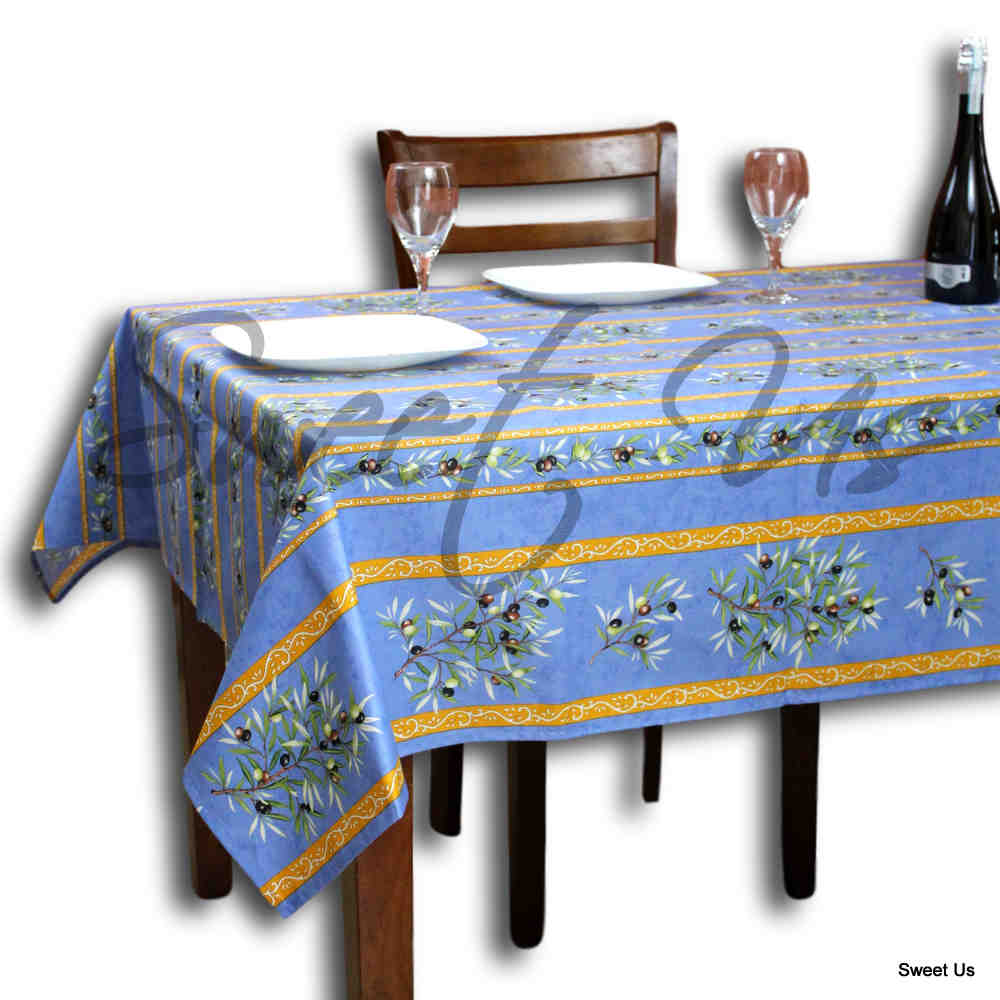 Wipeable Tablecloth Rectangle Spillproof French Acrylic Coated Clos De Oliviers
