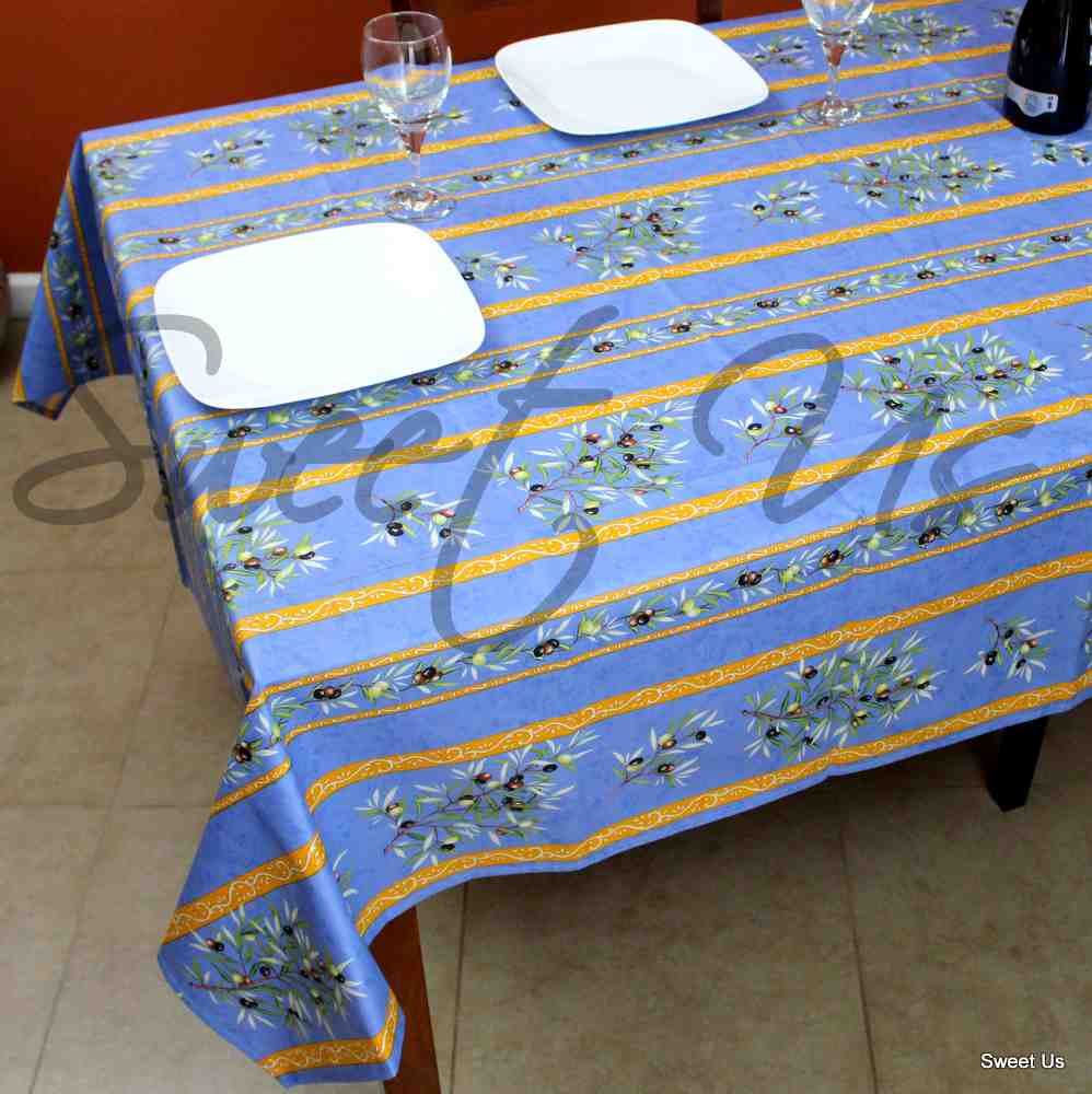 Wipeable Tablecloth Rectangle Spillproof French Acrylic Coated Clos De Oliviers