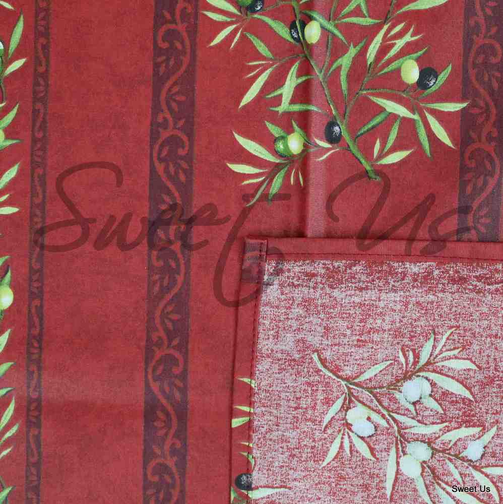 Wipeable Tablecloth Rectangle Spillproof French Acrylic Coated Clos De Oliviers