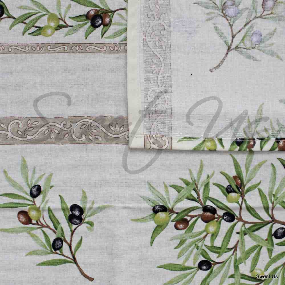 Wipeable Tablecloth Rectangle Spillproof French Acrylic Coated Clos De Oliviers