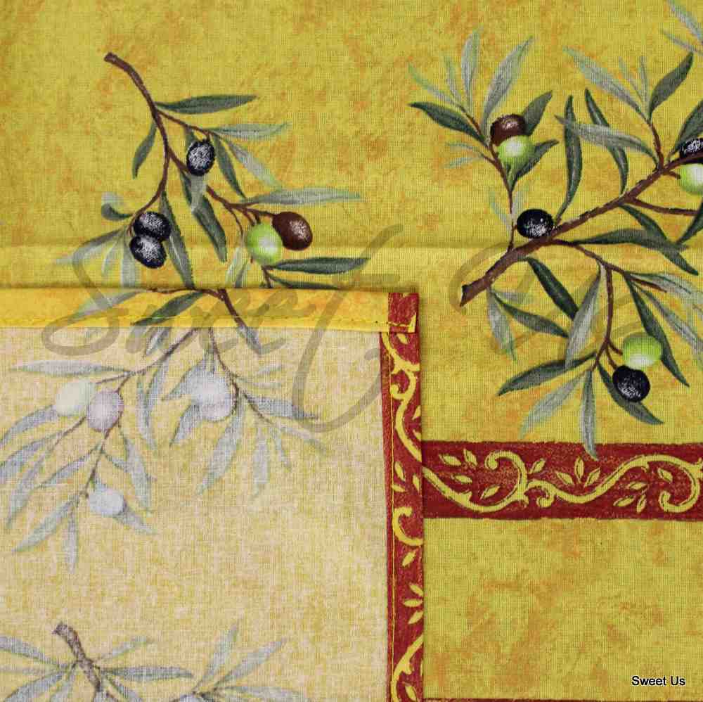 Wipeable Tablecloth Rectangle Spillproof French Acrylic Coated Clos De Oliviers