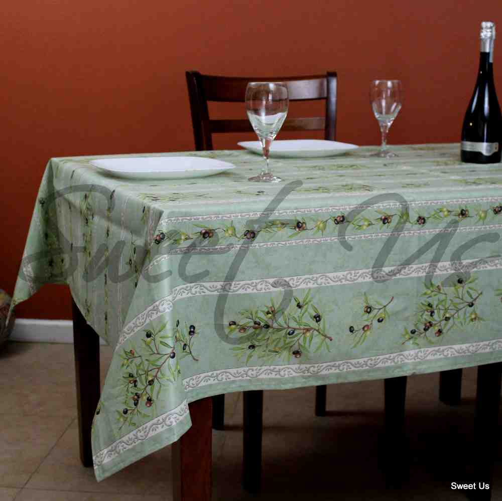 Wipeable Tablecloth Rectangle Spillproof French Acrylic Coated Clos De Oliviers - Sweet Us