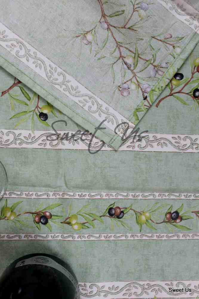 Wipeable Table Runner Spillproof French Acrylic Coated Clos De Oliviers